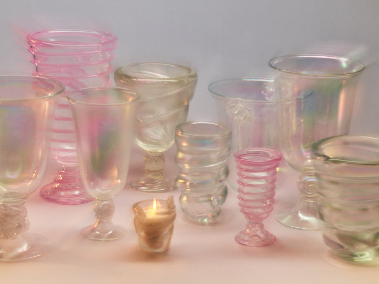 Cellophane Rose Collection of vases.