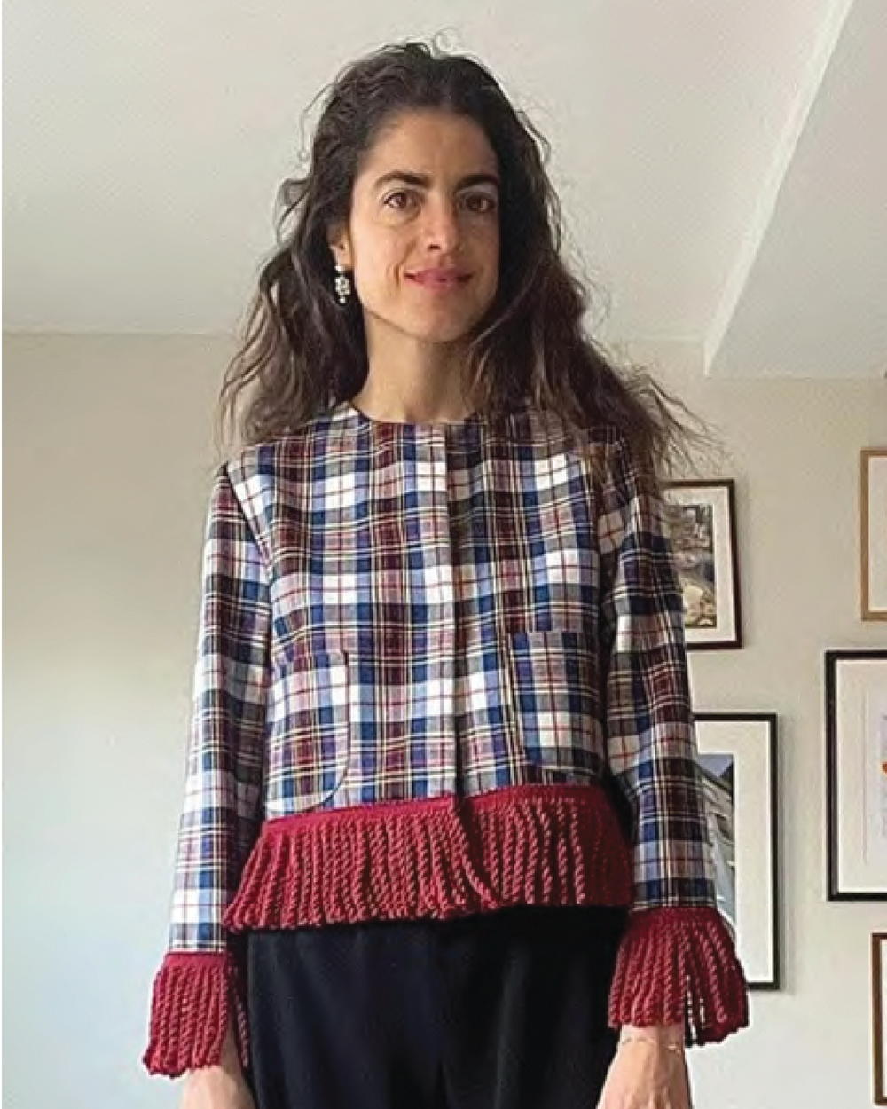 Leandre Medine Cohen wearing the Botticelli freshwater pearl earrings.