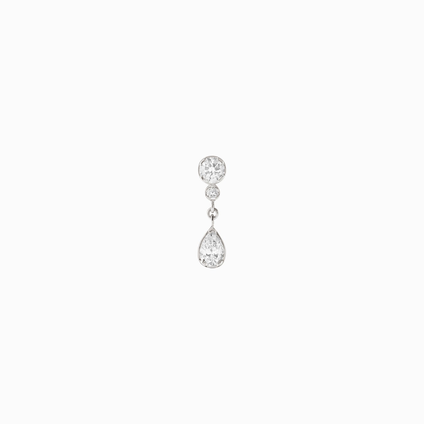 Goutte Blanc white gold earring